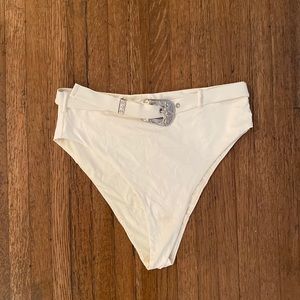 Shop WeWoreWhat Cream Emily Buckle Swim Bottom